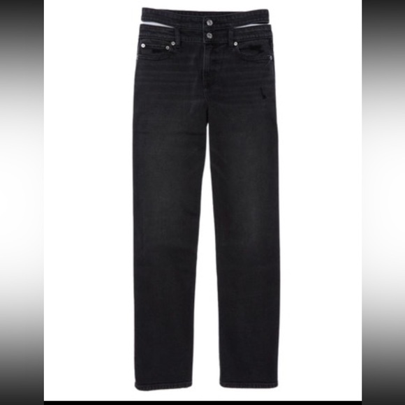 🤎 2 for $80 - NWT American Eagle High-Waisted Baggy Straight Cut-Out Jean - Picture 3 of 3